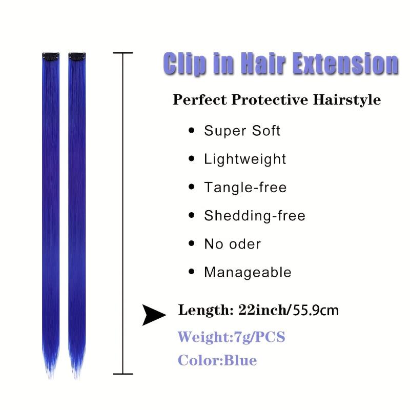Straight Clip In Hair Extensions for Parties Halloween and Cosplay