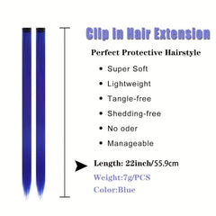 Straight Clip In Hair Extensions for Parties Halloween and Cosplay