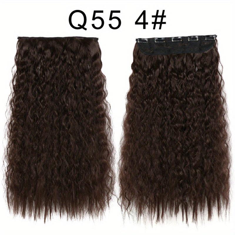 55 88 Cm Long Wavy Hair Extensions 5 Clips In Synthetic Hair For Women Girls