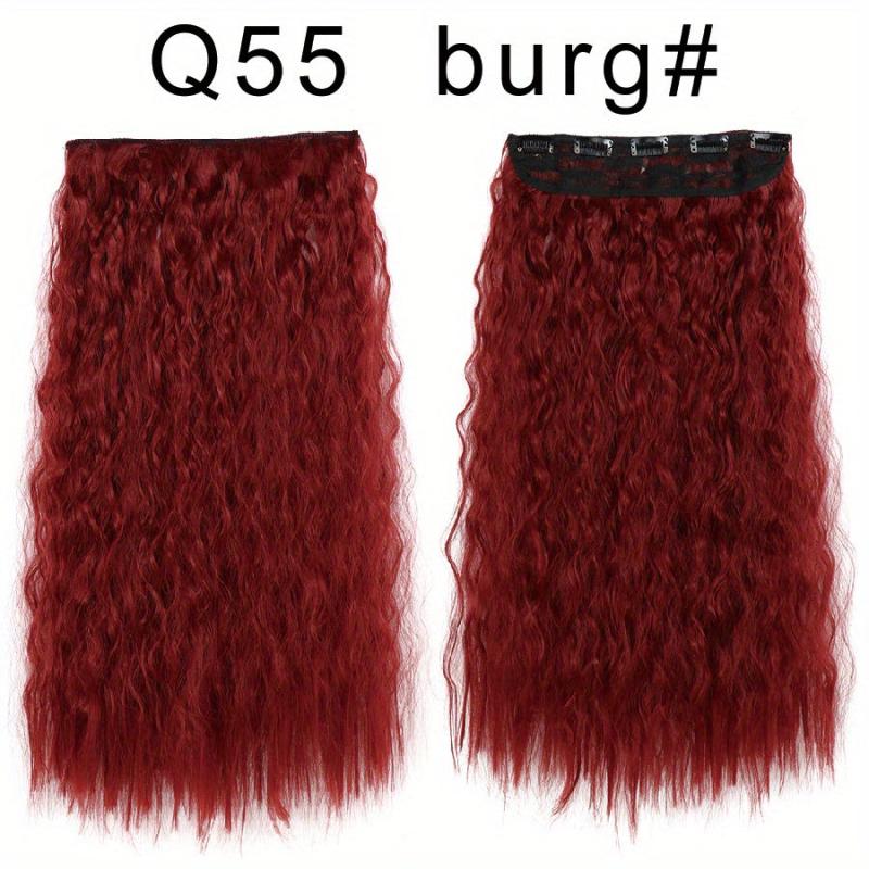 55 88 Cm Long Wavy Hair Extensions 5 Clips In Synthetic Hair For Women Girls