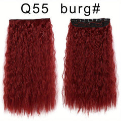 55 88 Cm Long Wavy Hair Extensions 5 Clips In Synthetic Hair For Women Girls
