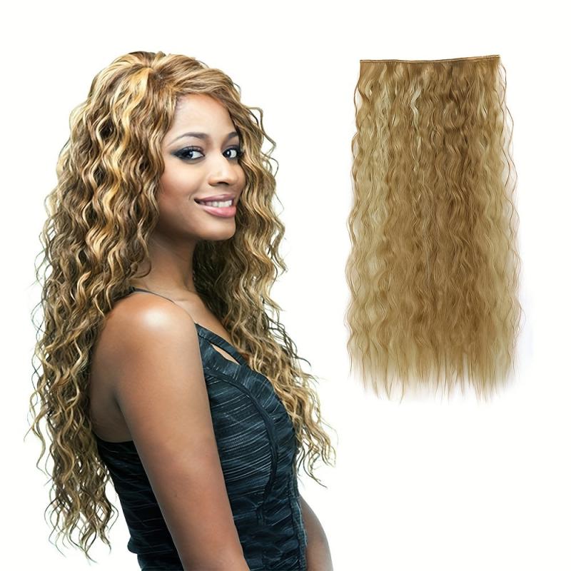 55 88 Cm Long Wavy Hair Extensions 5 Clips In Synthetic Hair For Women Girls