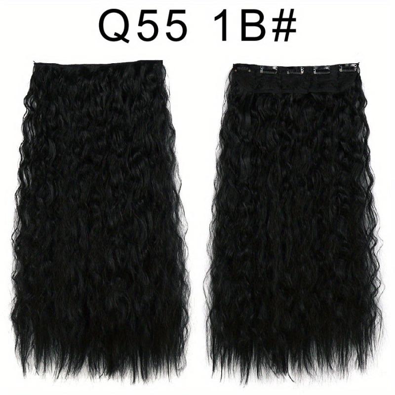 55 88 Cm Long Wavy Hair Extensions 5 Clips In Synthetic Hair For Women Girls