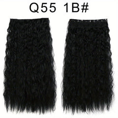 55 88 Cm Long Wavy Hair Extensions 5 Clips In Synthetic Hair For Women Girls