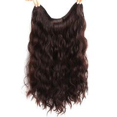 Invisible V Shaped Hair Extension Long Wave Curly Half Wig