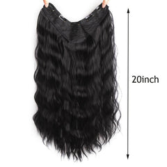 Invisible V Shaped Hair Extension Long Wave Curly Half Wig