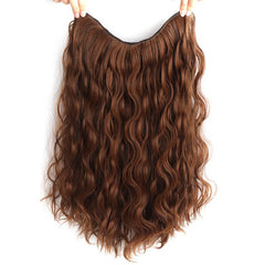 Invisible V Shaped Hair Extension Long Wave Curly Half Wig