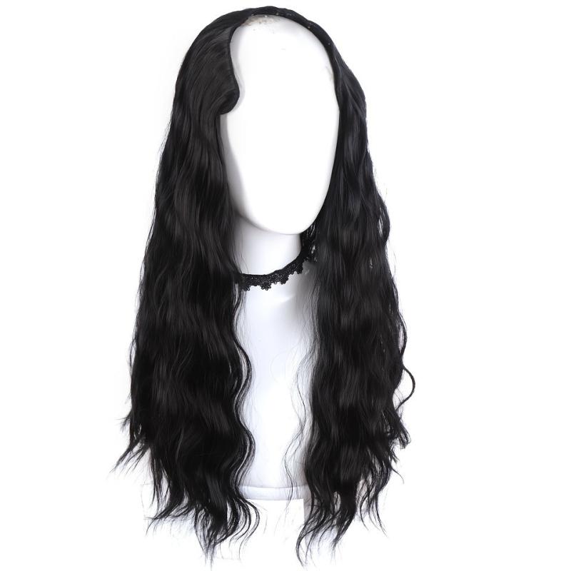 Invisible V Shaped Hair Extension Long Wave Curly Half Wig