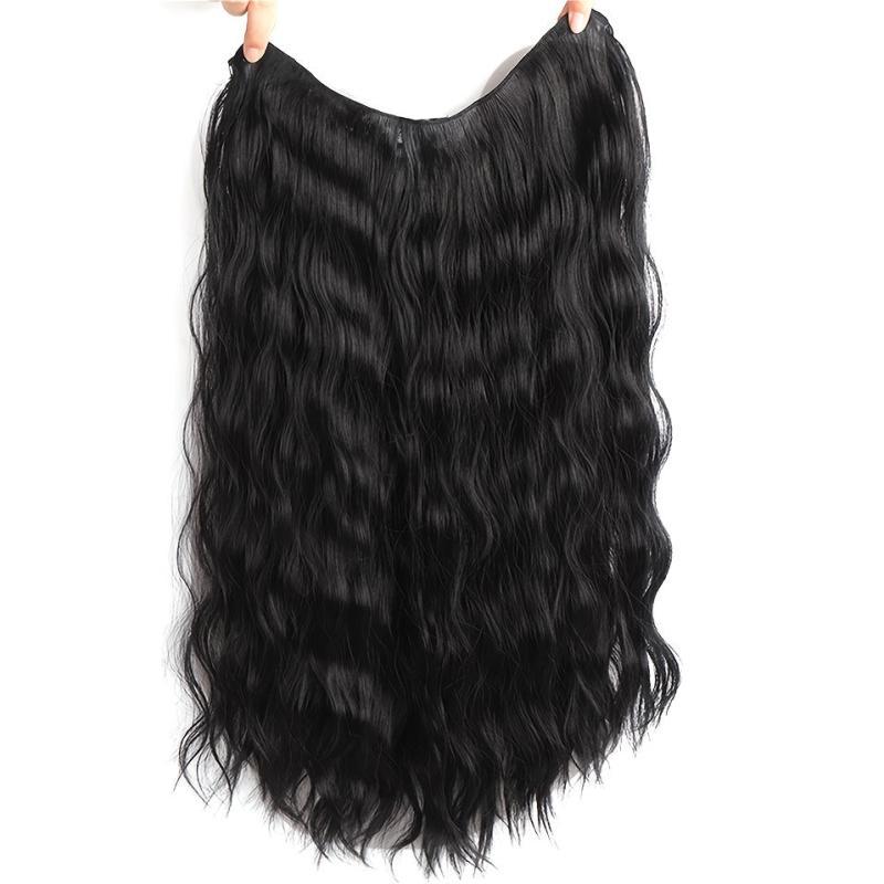 Invisible V Shaped Hair Extension Long Wave Curly Half Wig