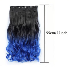 Synthetic Layered Hair Extension Wigs Long Wavy Hairpiece for Women Girls