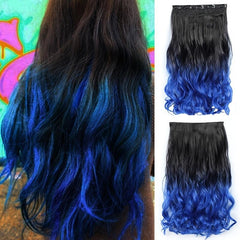 Synthetic Layered Hair Extension Wigs Long Wavy Hairpiece for Women Girls