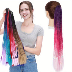 Colorful Braid Ponytail Extensions 12 Roots 60-96 cm Synthetic Hair Extensions