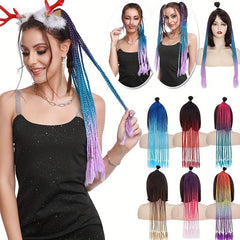 Colorful Braid Ponytail Extensions 12 Roots 60-96 cm Synthetic Hair Extensions