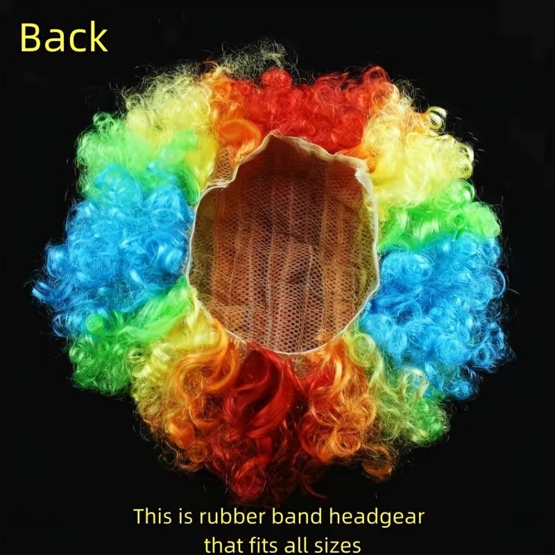 Rainbow Clown Wig Afro Curly Hair Cosplay Costume Party Funny Wigs