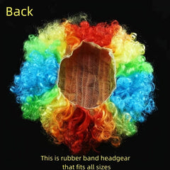 Rainbow Clown Wig Afro Curly Hair Cosplay Costume Party Funny Wigs