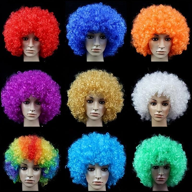 Rainbow Clown Wig Afro Curly Hair Cosplay Costume Party Funny Wigs