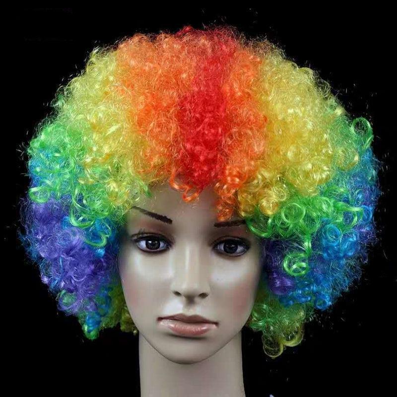 Rainbow Clown Wig Afro Curly Hair Cosplay Costume Party Funny Wigs