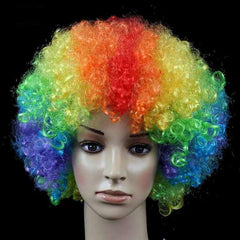 Rainbow Clown Wig Afro Curly Hair Cosplay Costume Party Funny Wigs