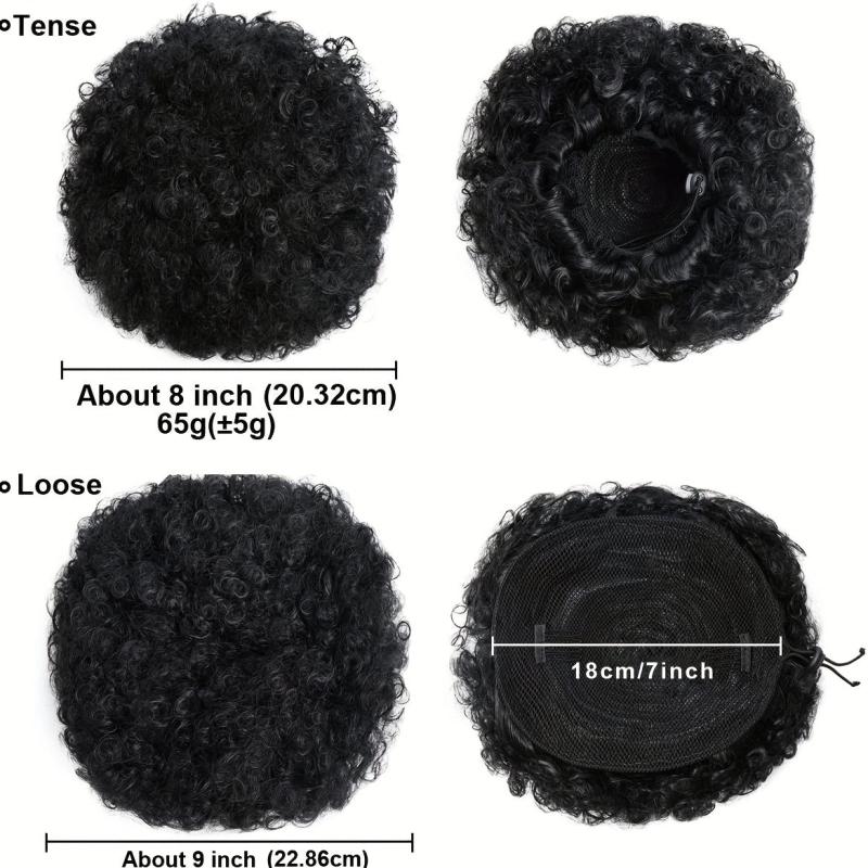 Kinky Curly Afro Puff Ponytail Bun Hair Piece - Burgundy