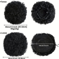 Kinky Curly Afro Puff Ponytail Bun Hair Piece - Burgundy