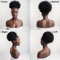 Kinky Curly Afro Puff Ponytail Bun Hair Piece - Burgundy