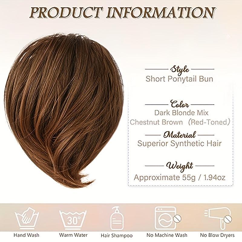 Straight Synthetic Bun Ponytail Extension Hair Accessory