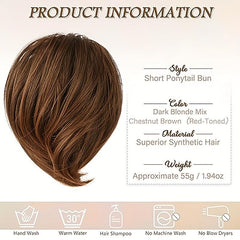 Straight Synthetic Bun Ponytail Extension Hair Accessory