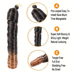 Loose Wave Braiding Hair Extensions Pre Stretched Curly Ends Braids Crochet Hair