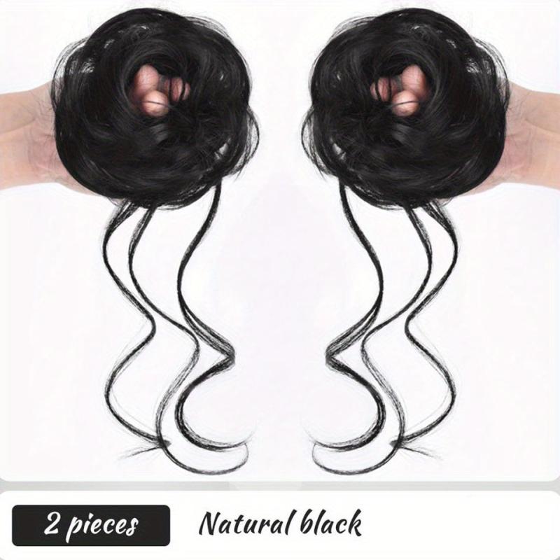 2pcs Messy Curly Hair Band Synthetic Hair Pieces for Women and Girls