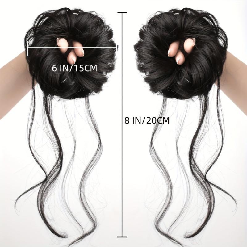 2pcs Messy Curly Hair Band Synthetic Hair Pieces for Women and Girls