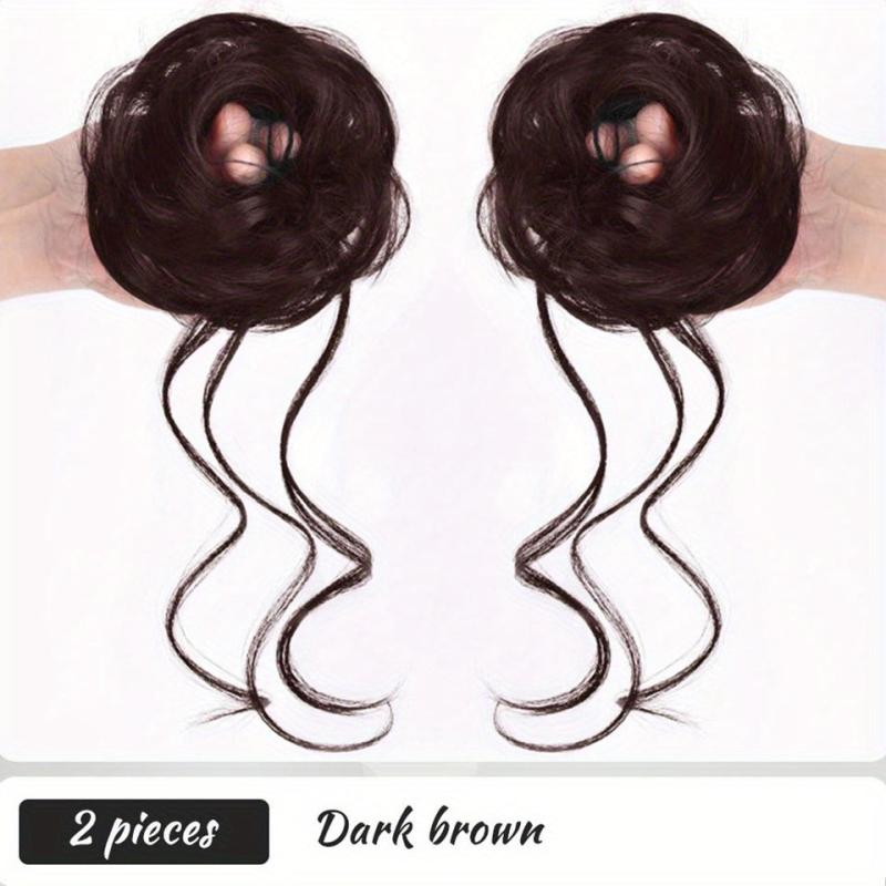 2pcs Messy Curly Hair Band Synthetic Hair Pieces for Women and Girls