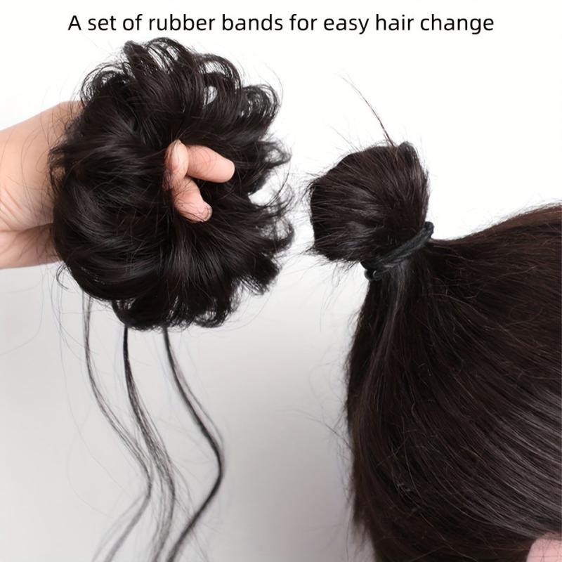 2pcs Messy Curly Hair Band Synthetic Hair Pieces for Women and Girls