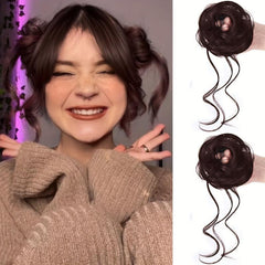 2pcs Messy Curly Hair Band Synthetic Hair Pieces for Women and Girls