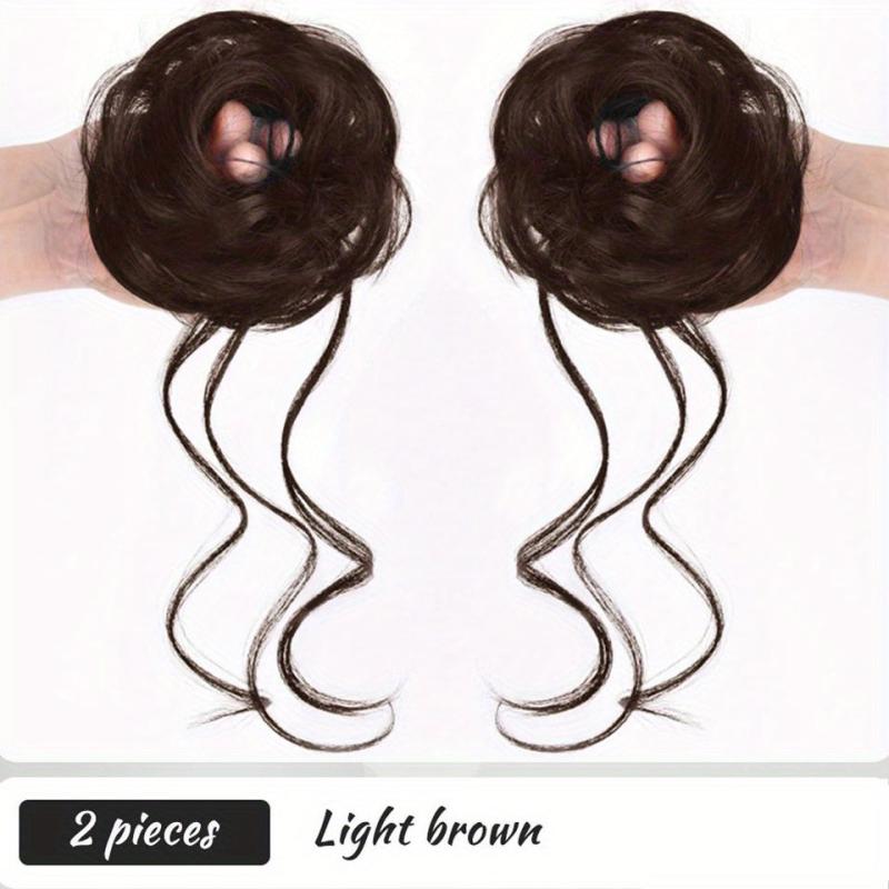 2pcs Messy Curly Hair Band Synthetic Hair Pieces for Women and Girls