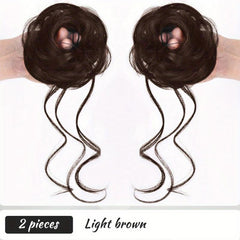 2pcs Messy Curly Hair Band Synthetic Hair Pieces for Women and Girls
