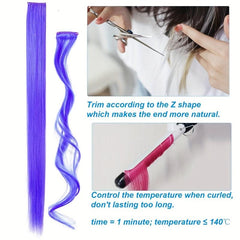 Rainbow Hair Extensions Colorful Curly Waves for Parties Highlights