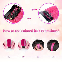 Rainbow Hair Extensions Colorful Curly Waves for Parties Highlights