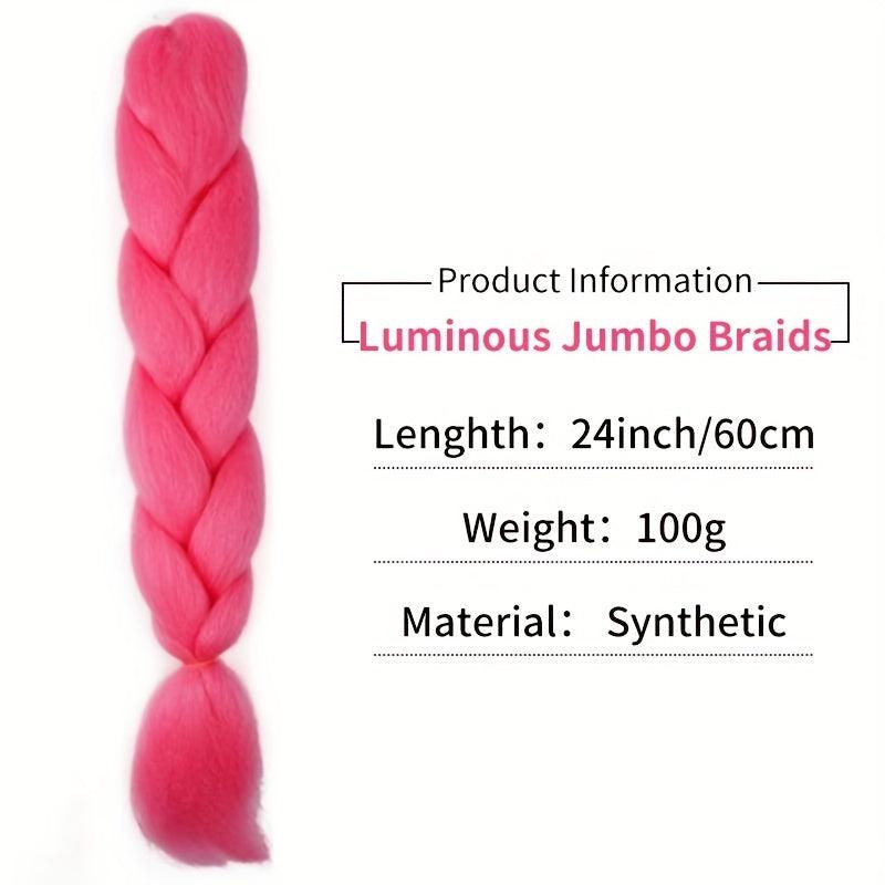 Luminous Three Strand Braid Hair Pieces Synthetic Crochet Hair Extensions 60