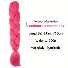 Luminous Three Strand Braid Hair Pieces Synthetic Crochet Hair Extensions 60