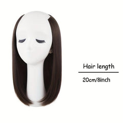 Short Straight Hair Pieces U Shaped Synthetic Clip In Hair Extensions