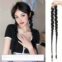 Braided Ponytail Elastic Hair Rope Long Ponytail Synthetic Hair Extensions