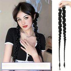 Braided Ponytail Elastic Hair Rope Long Ponytail Synthetic Hair Extensions