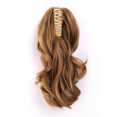 Short Curly Ponytail Extension Blonde Claw Clip Hairpiece for Women