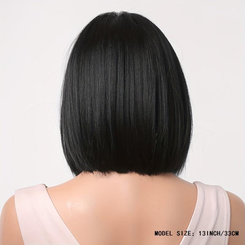 Burgundy Straight Bob Wigs With Bangs 30 48cm