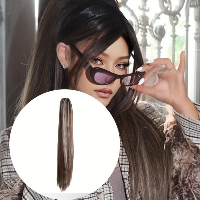 26in Drawstring Ponytail Two Mixed Wig Female Long Hair Pull Rope Ponytail