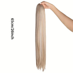 26in Drawstring Ponytail Two Mixed Wig Female Long Hair Pull Rope Ponytail