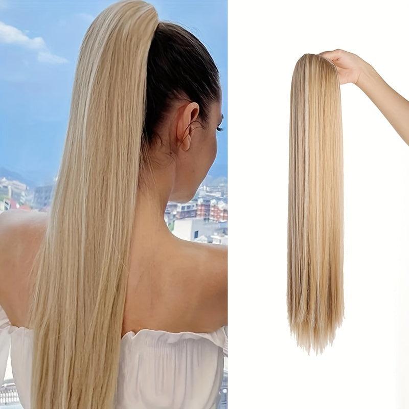 26in Drawstring Ponytail Two Mixed Wig Female Long Hair Pull Rope Ponytail