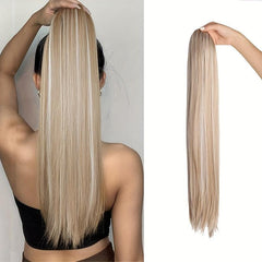 26in Drawstring Ponytail Two Mixed Wig Female Long Hair Pull Rope Ponytail