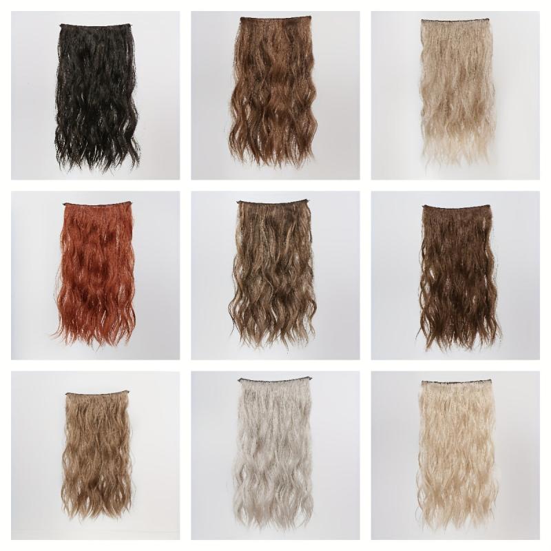 Wavy Hair Pieces Synthetic Line Hair Extensions Natural Look