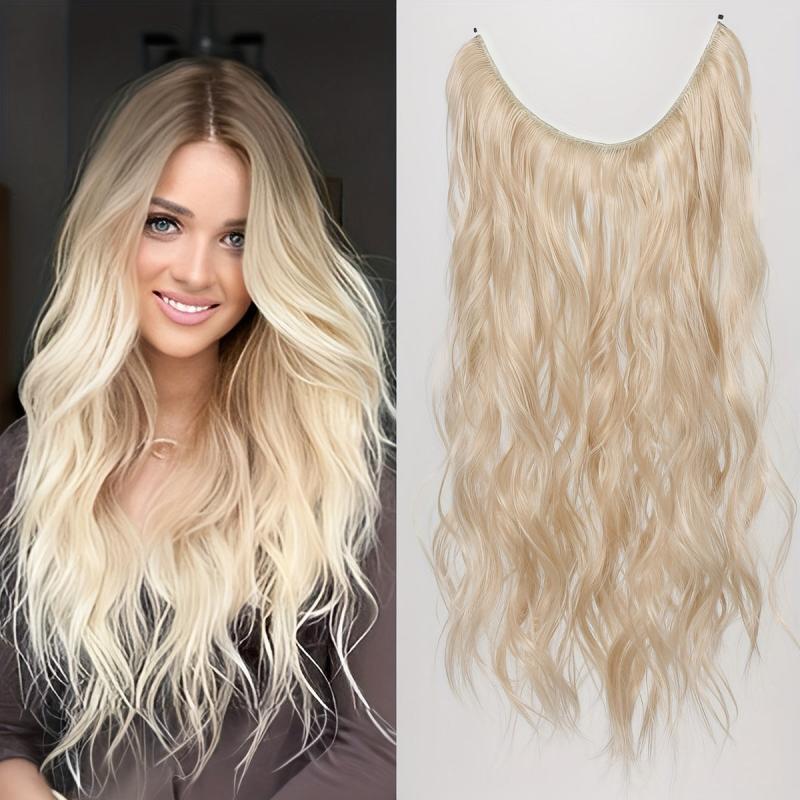 Wavy Hair Pieces Synthetic Line Hair Extensions Natural Look